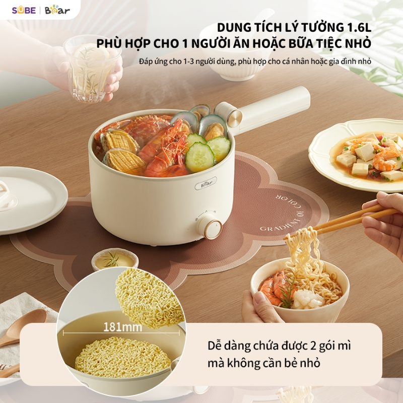 [SALE 20/10] Nồi điện đa năng Bear 1.6L MC- 4H16G